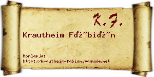 Krautheim Fábián névjegykártya